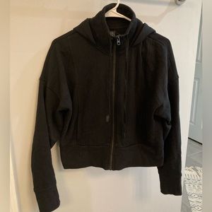 Coreio black cropped jacket with hood sz medium